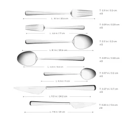 Karaca Serena 84-Piece Stainless Steel Cutlery Set for 12 People, Silver