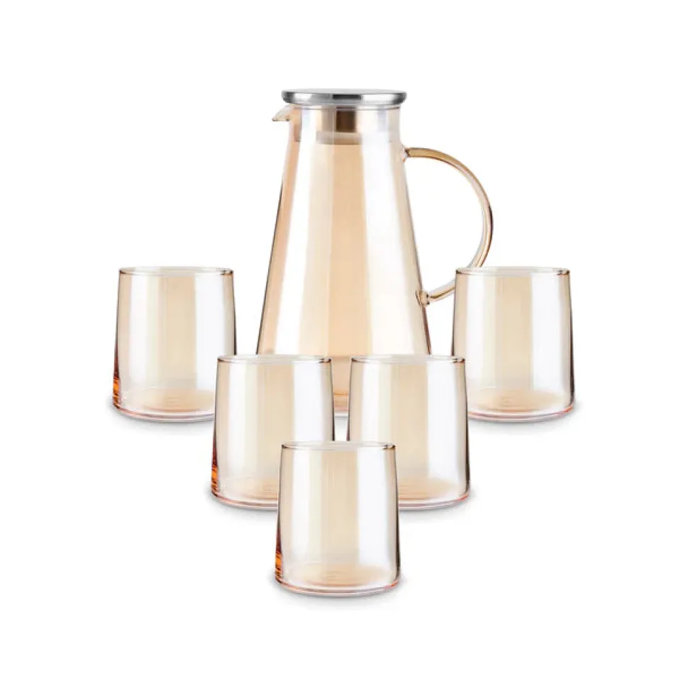 Karaca Serene 7-Piece Tumbler Glass Set, Amber