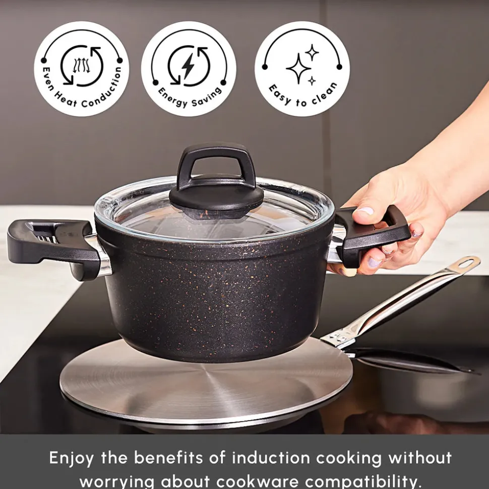 Karaca Stainless Steel Induction Hob Plate Adapter, 23.5cm, Grey