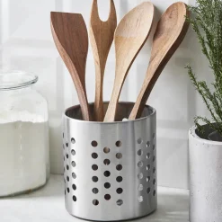 Karaca Stainless Steel Utensil Holder, 12cmx13cm Silver
