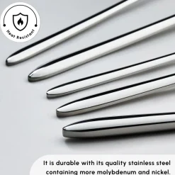 Karaca Stark 84-Piece 316+ Stainless Steel Cutlery Set for 12 People, Silver
