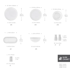 Karaca Stream Bone China Favaro 53-Piece Dinner Set for 12 People, Platin