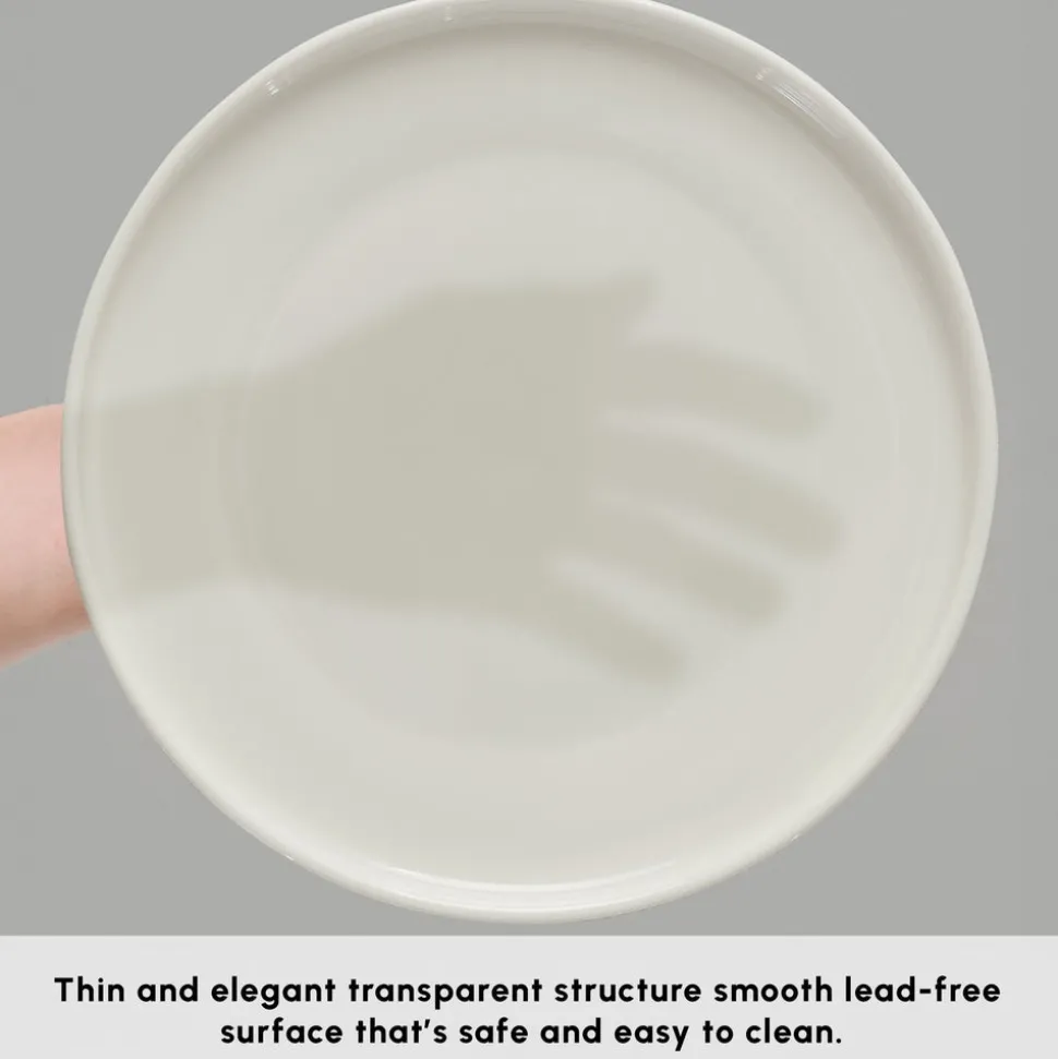 Karaca Stream Bone China Felix XL 18-Piece China Dinner Set for 6 People, White
