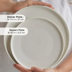 Karaca Stream Bone China Felix XL 18-Piece China Dinner Set for 6 People, White