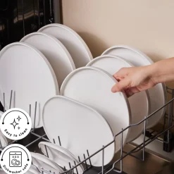 Karaca Stream Bone China Meridian 34-Piece Serveware Set for 6 People, White