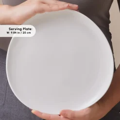 Karaca Stream Bone China Middle 34-Piece Serveware Set for 6 People, White