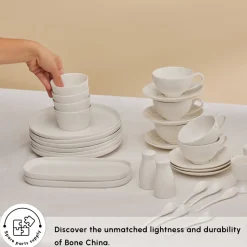 Karaca Stream Pure Favaro 38-Piece Serveware Set for 6 People, White