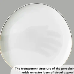 Karaca Stream Pure Middle 34-Piece Serveware Set for 6 People, White Gold
