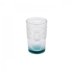 Karaca Sunflower Glass Highball Glass, 332ml, Transparent Green
