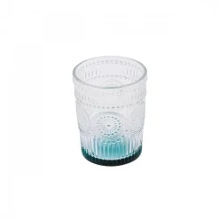 Karaca Sunflower Glass Tumbler Glass, 250ml, Transparent Green