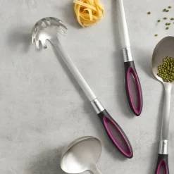Karaca Swan Stainless Steel Pasta Spoon, 20cm, Burgundy