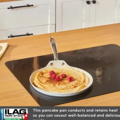 Karaca Swiss Crystal Almond Cream Non-Stick Induction Stainless Steel Handle Pancake Pan, 25cm, Cream