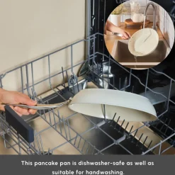Karaca Swiss Crystal Almond Cream Non-Stick Induction Stainless Steel Handle Pancake Pan, 25cm, Cream