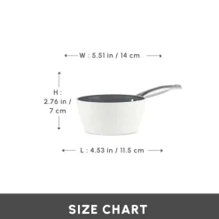 Karaca Swiss Crystal Almond Cream Non-Stick Induction Stainless Steel Handle Sauce Pan, 14cm, Cream