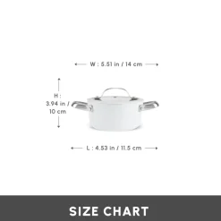 Karaca Swiss Crystal Almond Cream Non-Stick Induction Stainless Steel Handle Casserole & Lid, 14cm, Cream