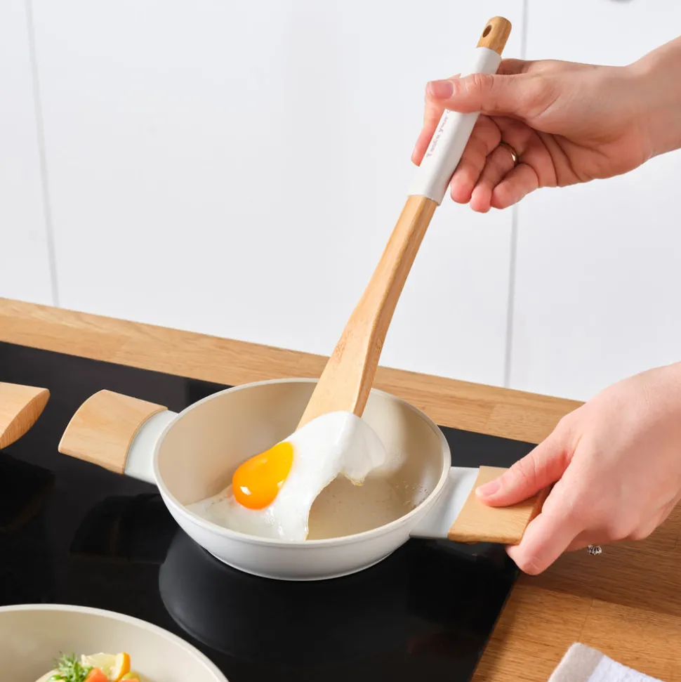Karaca Swiss Crystal Almond 6-Piece Non-Stick Induction Shallow Casserole Set, Cream