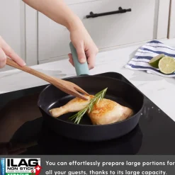 Karaca Swiss Crystal Fancy 7-Piece Ceramic Non-Stick Induction Cookware Set, Black