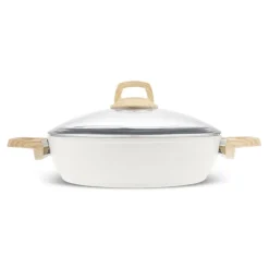 Karaca Swiss Crystal Non-Stick Induction Casserole, 26cm, Creamy