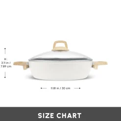 Karaca Swiss Crystal Non-Stick Induction Casserole, 30cm, Creamy