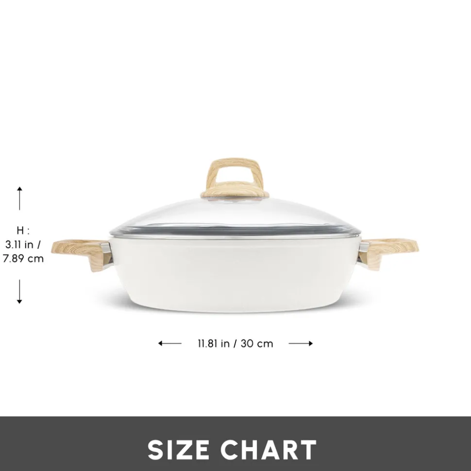 Karaca Swiss Crystal Non-Stick Induction Casserole, 30cm, Creamy