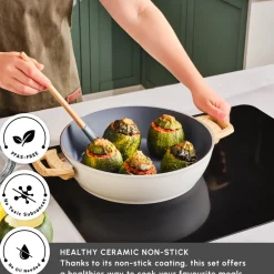 Karaca Swiss Crystal Non-Stick Induction Casserole, 30cm, Creamy