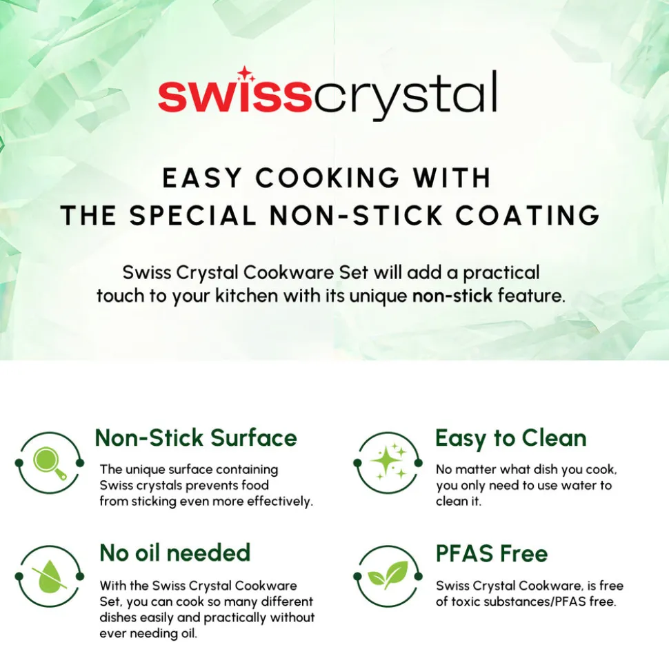 Karaca Swiss Crystal Non-Stick Induction Casserole, 30cm, Creamy
