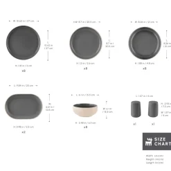 Karaca Terra 36-Piece Dinner Set for 8 People, Anthratice