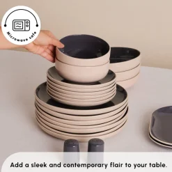 Karaca Terra 36-Piece Dinner Set for 8 People, Anthratice