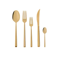 Karaca Tivoli 30-Piece Stainless Steel Cutlery Set for 6 People, Gold