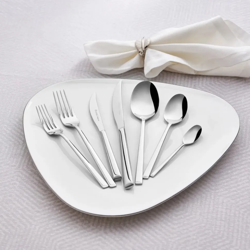 Karaca Tivoli 28-Piece Stainless Steel Cutlery Set for 4 People, Silver