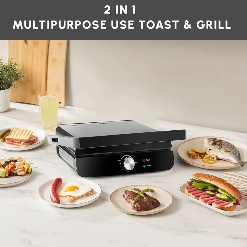 Karaca Toastmaster Grill and Sandwich Toaster, 2000W, Inox