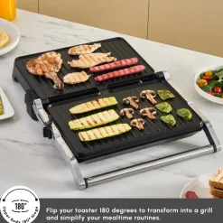 Karaca Toastmate Sandwich Toaster and Grilling Machine, 2000W, Inox