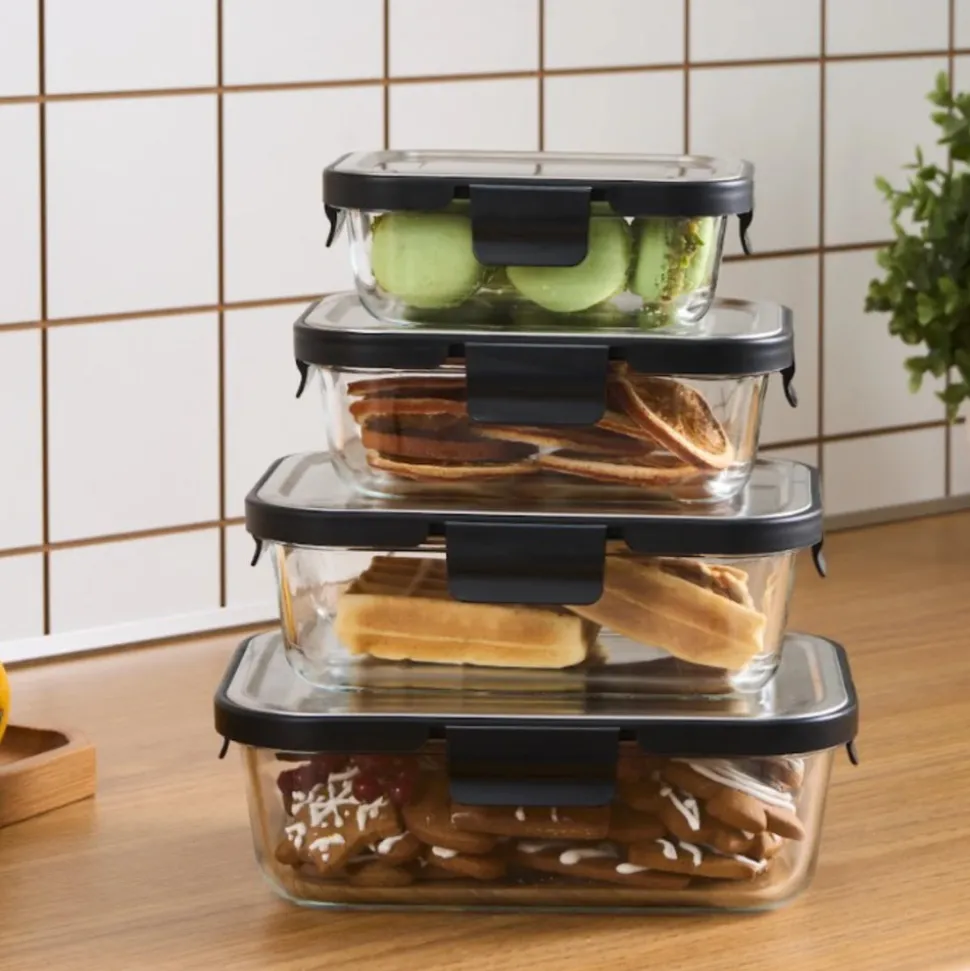 Karaca Vera Storage Container with Metal Lid, 1500ml, Transparent