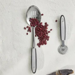 Karaca Viona Stainless Steel Slotted Serving Spoon, 33cm, Grey