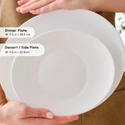 Karaca White Pure 24-Piece Glass Dinner Set for 6 People, White
