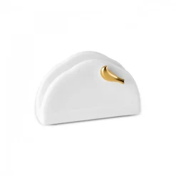 Karaca X Müge Anlı Bone China Napkin Holder, Gold White