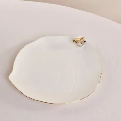 Karaca X Müge Anlı Bone China Serving Platter, 27cm, Gold White