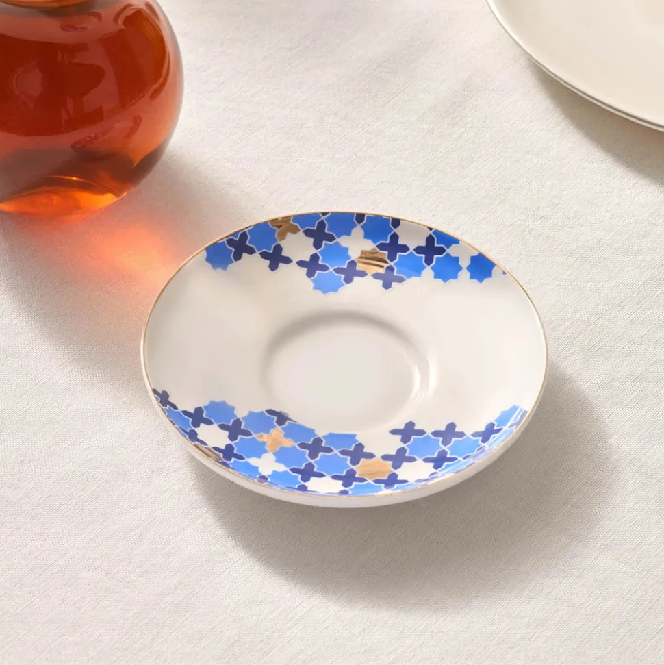 Karaca x Refika'dan Tatlıcan Selcuklu Porcelain Tea Plate, Blue White