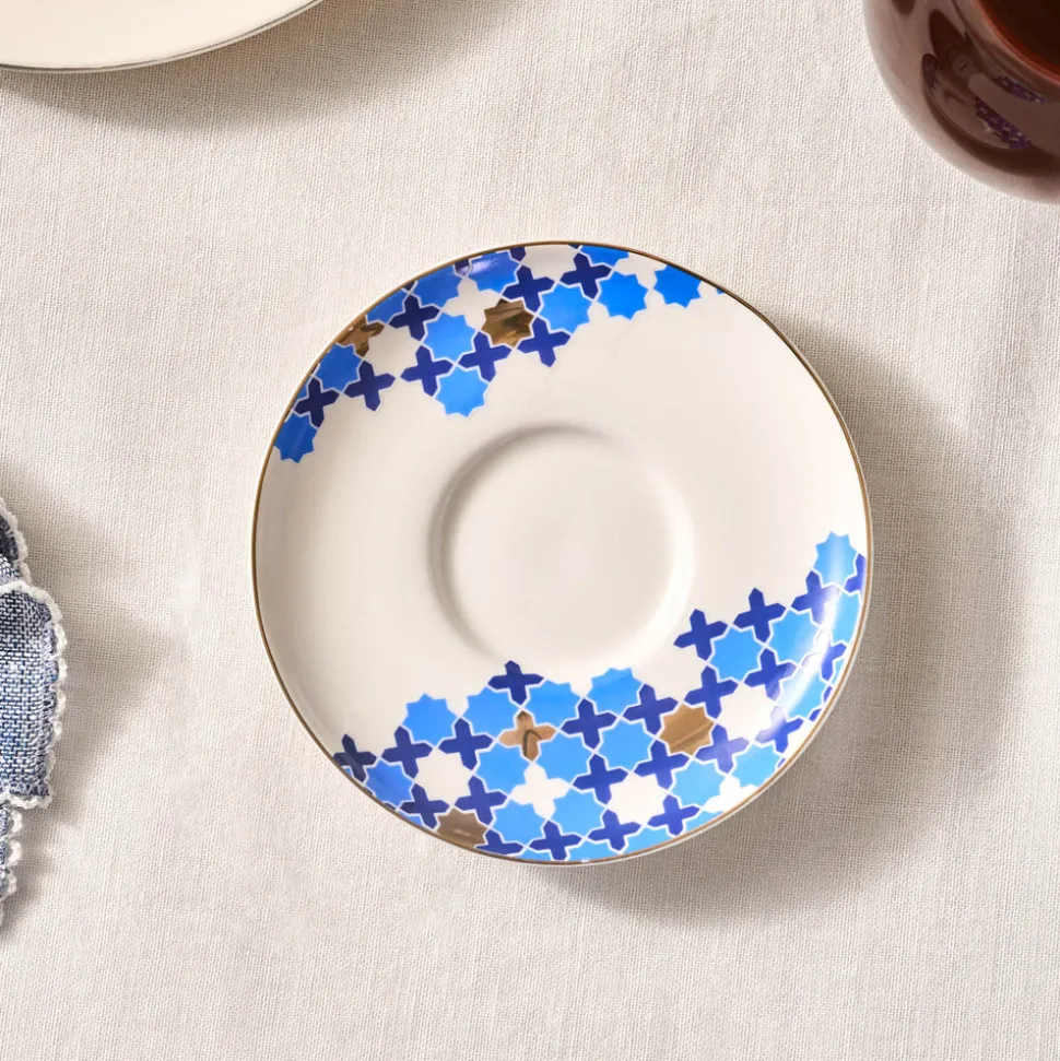 Karaca x Refika'dan Tatlıcan Selcuklu Porcelain Tea Plate, Blue White