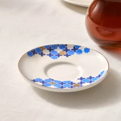 Karaca x Refika'dan Tatlıcan Selcuklu Porcelain Tea Plate, Blue White