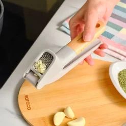 Karaca x Refika Garlic Crusher with Wooden Handled, Gray