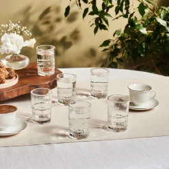 Karaca Yaren 6-Piece Glass Small Water Glass Set for 6 People, 115ml, Transparent