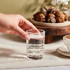 Karaca Yaren 6-Piece Glass Small Water Glass Set for 6 People, 115ml, Transparent