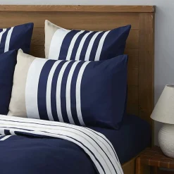 Nautica Home Aport 100% Cotton Duvet Cover Set, King, 230cmx220cm, Navy Blue