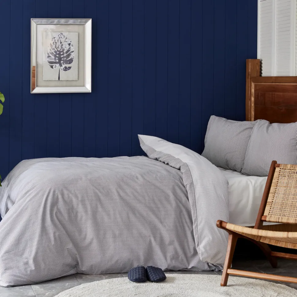 Nautica Home Darya 100% Turkish Cotton Duvet Cover Set, King, 230cmx220cm, Grey