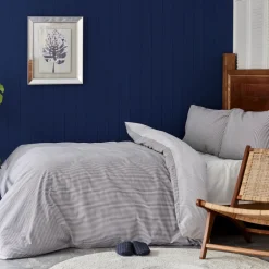 Nautica Home Darya 100% Turkish Cotton Duvet Cover Set, Double, 200cmx200cm, Grey