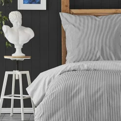 Nautica Home Darya 100% Turkish Cotton Duvet Cover Set, Double, 200cmx200cm, Grey