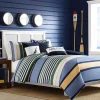 Nautica Home Dover 100% Turkish Cotton Duvet Cover Set, King, 230cmx220cm, Blue Multi