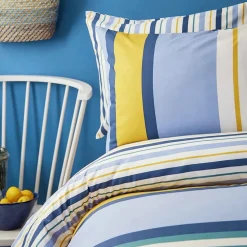 Nautica Home Dover 100% Turkish Cotton Duvet Cover Set, King, 230cmx220cm, Blue Multi