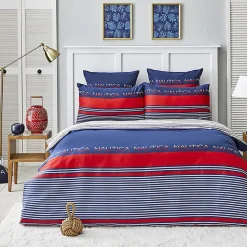 Nautica Home Drifting 100% Cotton Duvet Cover Set, Double, 200cmx200cm, Navy Blue Multi